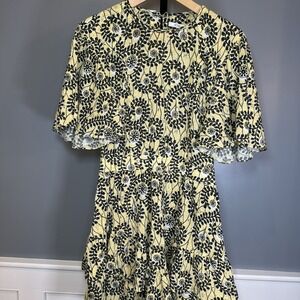 Derek Lam 10 Crosby Yellow Floral Short Dress Size 10
